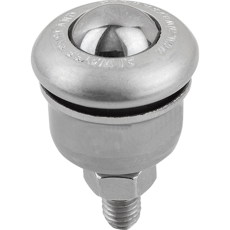 Kipp Ball Transfer Unit L=20 Stainless Steel 1.4021, Comp:Stainless Steel K1322.190820